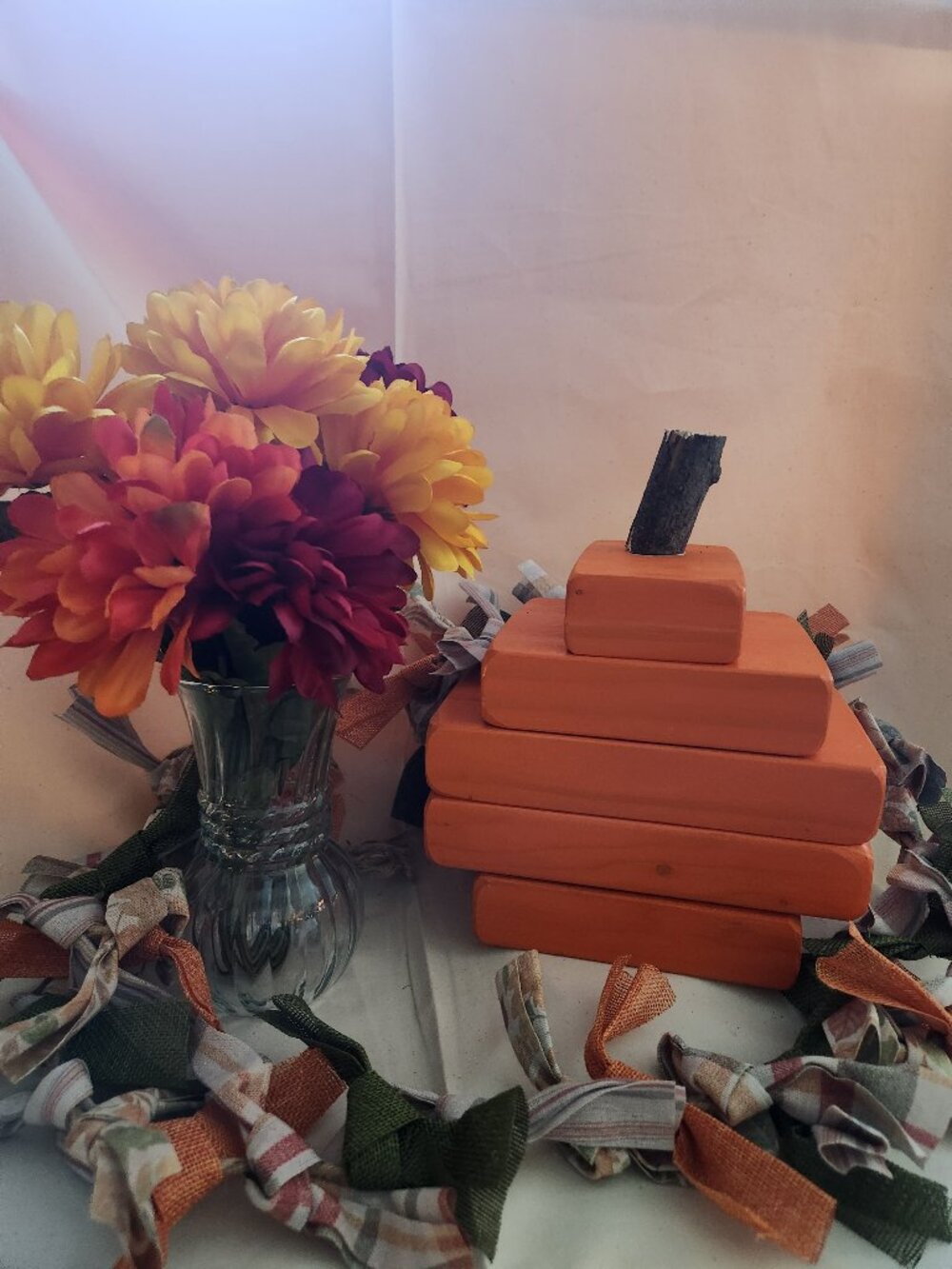 Large Handmade Rustic Wooden Pumpkin Stack – Fall Décor